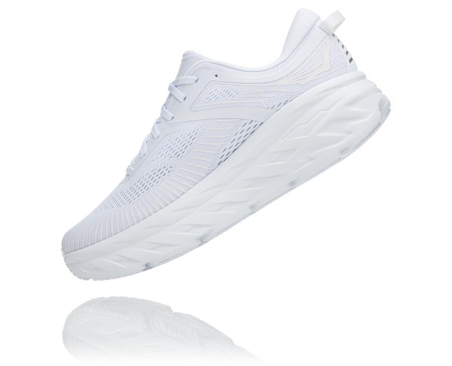 Hoka One One Running Shoes Womens White - Bondi 7 - 56247VTZL